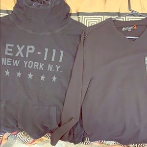 Express hoodie shirt and guess longsleeve shirt!